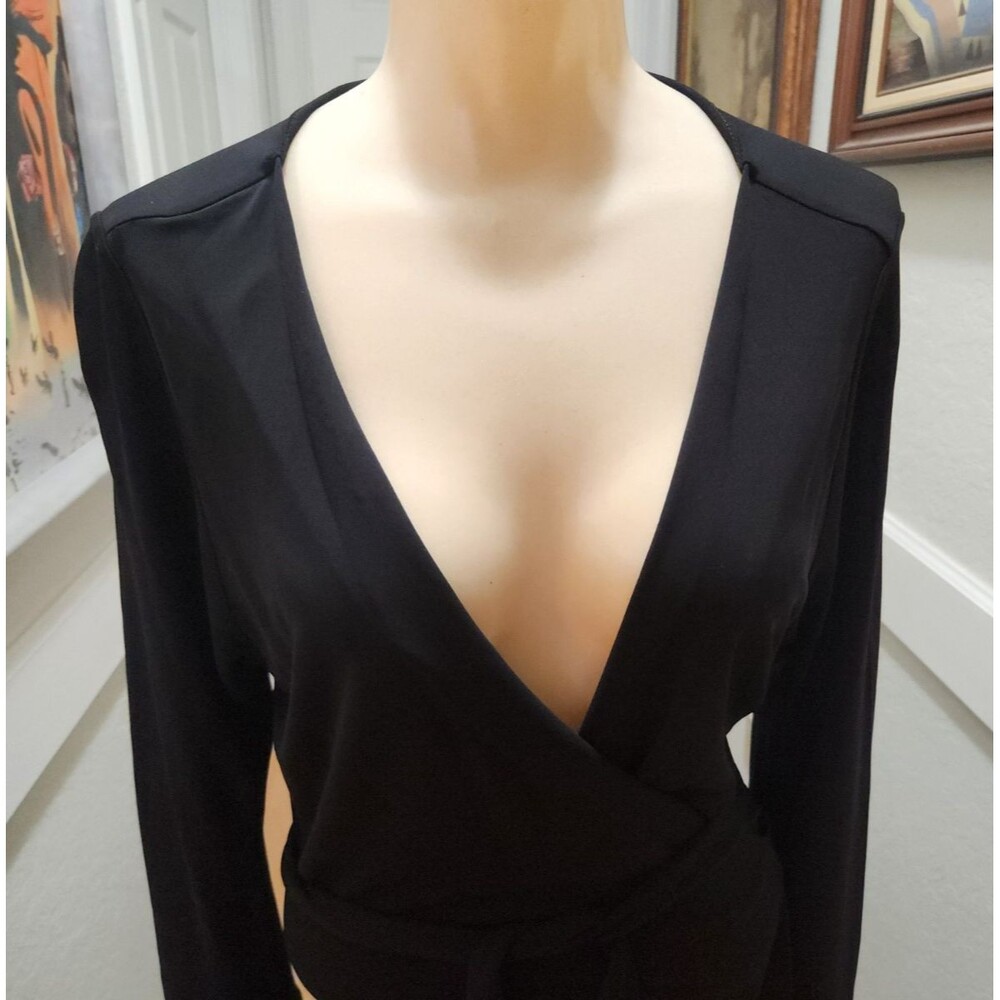 Women's Diane Von Furstenberg Black Wrap Dress New Julian Two Size 12 DVF
